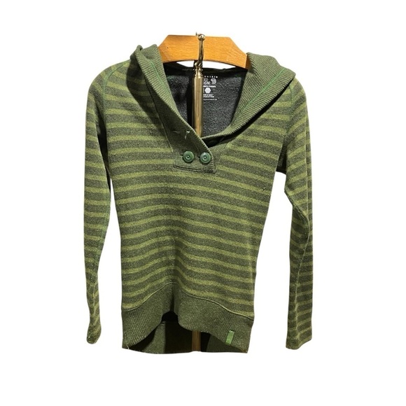 Mountain Hardwear Sweaters - Mountain Hardwear Green Merino Wool Blend Sweater with Hoodie XS